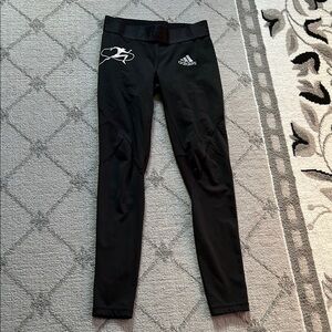adidas Black ClimaCool Athletic Leggings with White Logo